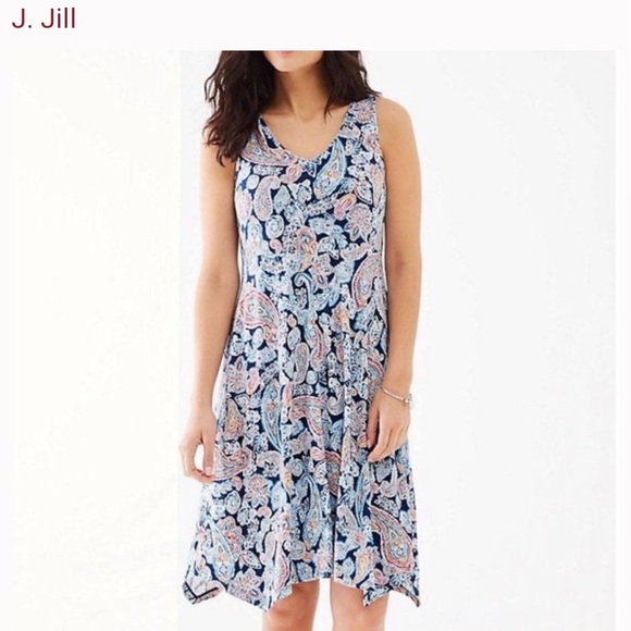 J. Jill Dresses & Skirts - J.Jill Soft Comfortable Paisley V Neck Sun Dress. Size L MSRP$89.00